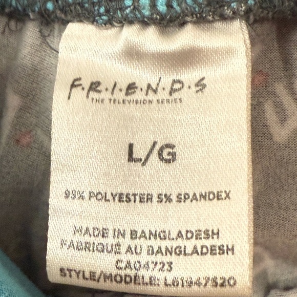 FRIENDS Black and Blue Pajama Pants - Picture 3 of 4